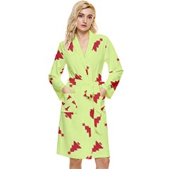 Red Christmas Tree Green Long Sleeve Velour Robe