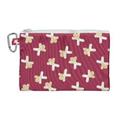 Gold Gingerbread Man Burgundy Canvas Cosmetic Bag (large) by TetiBright