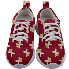 Gold Gingerbread Man Burgundy Kids Athletic Shoes by TetiBright