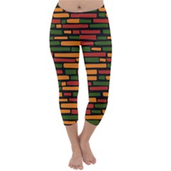 Ethiopian Bricks - Green, Yellow And Red Vibes Capri Winter Leggings  by ConteMonfreyShop