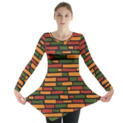 Ethiopian Bricks - Green, Yellow And Red Vibes Long Sleeve Tunic  by ConteMonfreyShop