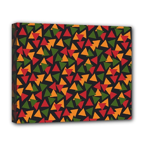 Ethiopian Triangles - Green, Yellow And Red Vibes Deluxe Canvas 20  X 16  (stretched) by ConteMonfreyShop