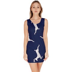 Silver Reindeer Blue Bodycon Dress