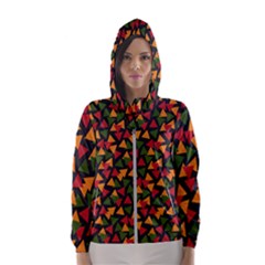 Ethiopian Triangles - Green, Yellow And Red Vibes Women s Hooded Windbreaker by ConteMonfreyShop