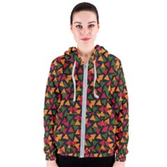 Ethiopian Triangles - Green, Yellow And Red Vibes Women s Zipper Hoodie by ConteMonfreyShop