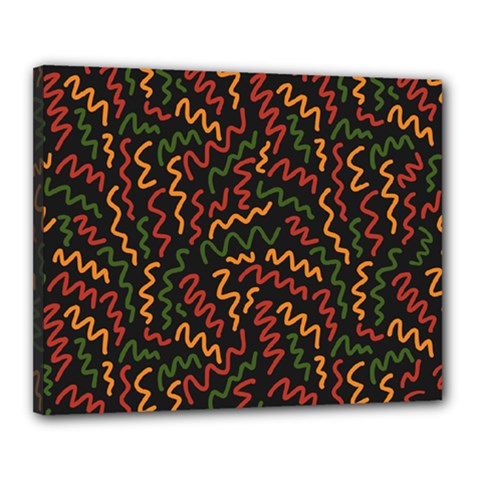 Ethiopian Inspired Doodles Abstract Canvas 20  X 16  (stretched) by ConteMonfreyShop