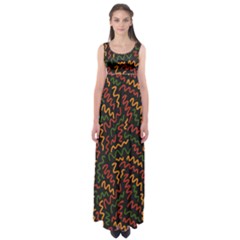 Ethiopian Inspired Doodles Abstract Empire Waist Maxi Dress by ConteMonfreyShop