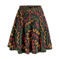 Ethiopian Inspired Doodles Abstract High Waist Skirt by ConteMonfreyShop