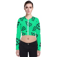 Tree With Ornaments Green Long Sleeve Zip Up Bomber Jacket by TetiBright