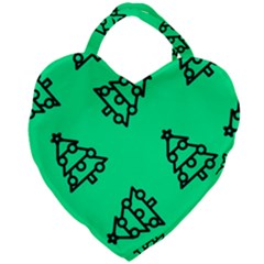 Tree With Ornaments Green Giant Heart Shaped Tote by TetiBright