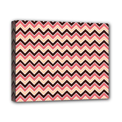 Geometric Pink Waves  Canvas 10  X 8  (stretched) by ConteMonfreyShop