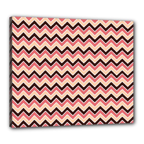 Geometric Pink Waves  Canvas 24  X 20  (stretched) by ConteMonfreyShop