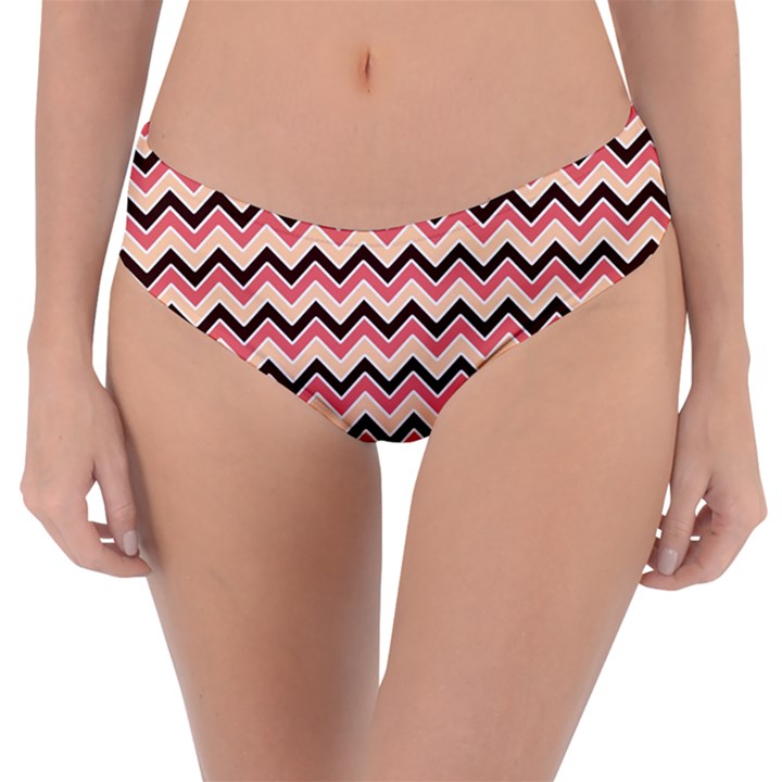 Geometric Pink Waves  Reversible Classic Bikini Bottoms