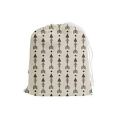 Black And Grey Arrow   Drawstring Pouch (Large)