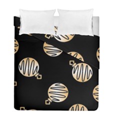 Gold Ornaments Black Duvet Cover Double Side (full/ Double Size)