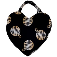 Gold Ornaments Black Giant Heart Shaped Tote by TetiBright