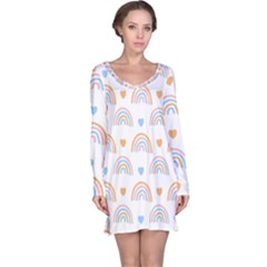 Rainbow Pattern   Long Sleeve Nightdress by ConteMonfreyShop