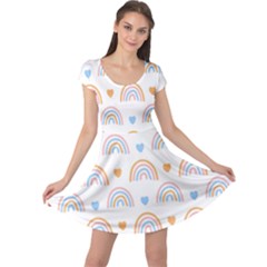 Rainbow Pattern   Cap Sleeve Dress