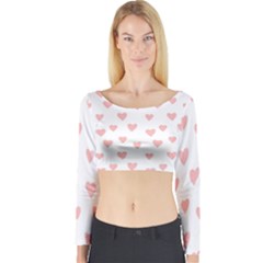 Small Cute Hearts   Long Sleeve Crop Top