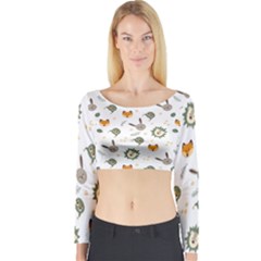 Rabbit, Lions And Nuts   Long Sleeve Crop Top by ConteMonfreyShop