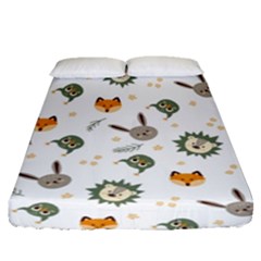 Rabbit, Lions And Nuts   Fitted Sheet (queen Size) by ConteMonfreyShop