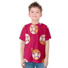 Orange Ornaments With Stars Pink Kids  Cotton Tee