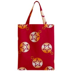 Orange Ornaments With Stars Pink Zipper Classic Tote Bag