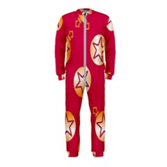 Orange Ornaments With Stars Pink Onepiece Jumpsuit (kids)