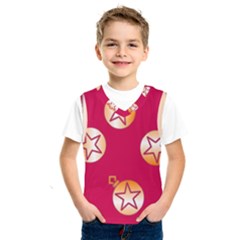 Orange Ornaments With Stars Pink Kids  Basketball Tank Top