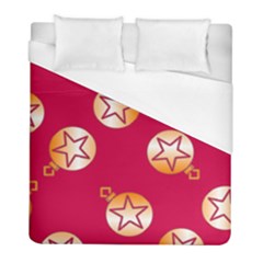 Orange Ornaments With Stars Pink Duvet Cover (Full/ Double Size)