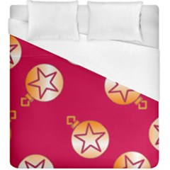 Orange Ornaments With Stars Pink Duvet Cover (King Size)