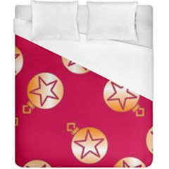 Orange Ornaments With Stars Pink Duvet Cover (California King Size)
