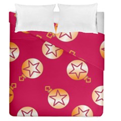 Orange Ornaments With Stars Pink Duvet Cover Double Side (Queen Size)