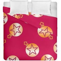 Orange Ornaments With Stars Pink Duvet Cover Double Side (King Size)