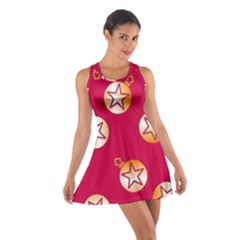 Orange Ornaments With Stars Pink Cotton Racerback Dress