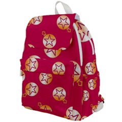 Orange Ornaments With Stars Pink Top Flap Backpack