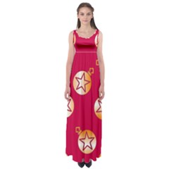 Orange Ornaments With Stars Pink Empire Waist Maxi Dress