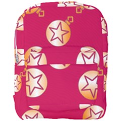 Orange Ornaments With Stars Pink Full Print Backpack