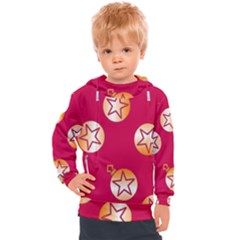 Orange Ornaments With Stars Pink Kids  Hooded Pullover by TetiBright