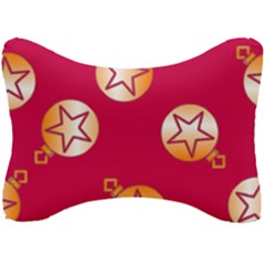 Orange Ornaments With Stars Pink Seat Head Rest Cushion