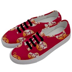 Orange Ornaments With Stars Pink Men s Classic Low Top Sneakers