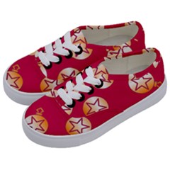 Orange Ornaments With Stars Pink Kids  Classic Low Top Sneakers