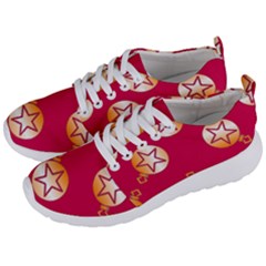 Orange Ornaments With Stars Pink Men s Lightweight Sports Shoes