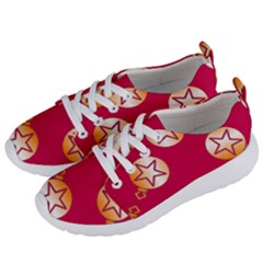 Orange Ornaments With Stars Pink Women s Lightweight Sports Shoes