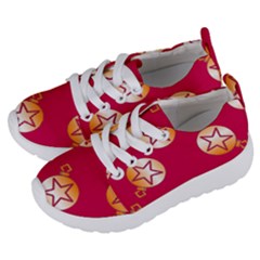 Orange Ornaments With Stars Pink Kids  Lightweight Sports Shoes
