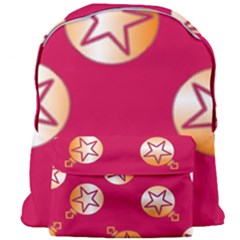 Orange Ornaments With Stars Pink Giant Full Print Backpack