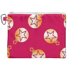 Orange Ornaments With Stars Pink Canvas Cosmetic Bag (XXL)