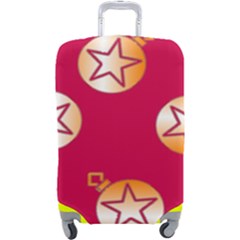 Orange Ornaments With Stars Pink Luggage Cover (Large)