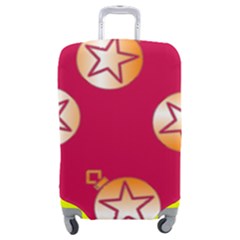 Orange Ornaments With Stars Pink Luggage Cover (Medium)