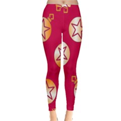 Orange Ornaments With Stars Pink Inside Out Leggings